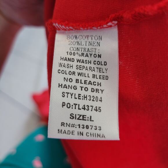 Umgee Size L Colorblock Mixed Print Fabric Long Sleeve Boho Top Bohemian Casual - Picture 9 of 9